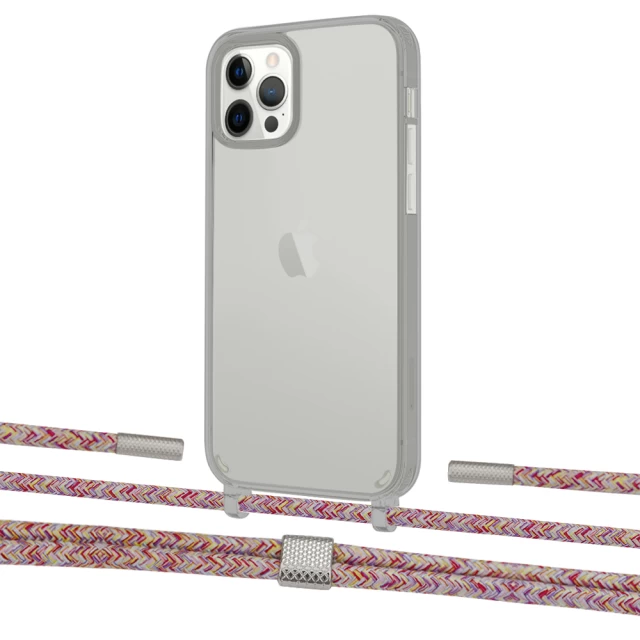 Чохол Upex Crossbody Protection Case для iPhone 12 | 12 Pro Dark with Twine Mulberry and Fausset Silver (UP84207)