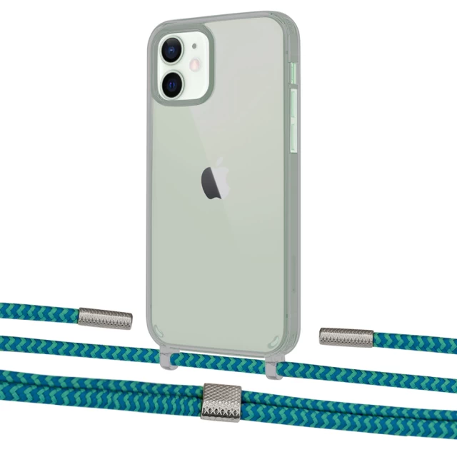 Чохол Upex Crossbody Protection Case для iPhone 12 mini Dark with Twine Cyan and Fausset Silver (UP84259)