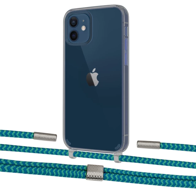 Чехол Upex Crossbody Protection Case для iPhone 12 mini Dark with Twine Cyan and Fausset Silver (UP84259)