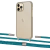 Чохол Upex Crossbody Protection Case для iPhone 12 | 12 Pro Dark with Twine Cyan and Fausset Silver (UP84208)