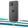 Чехол Upex Crossbody Protection Case для iPhone 12 | 12 Pro Dark with Twine Cyan and Fausset Silver (UP84208)