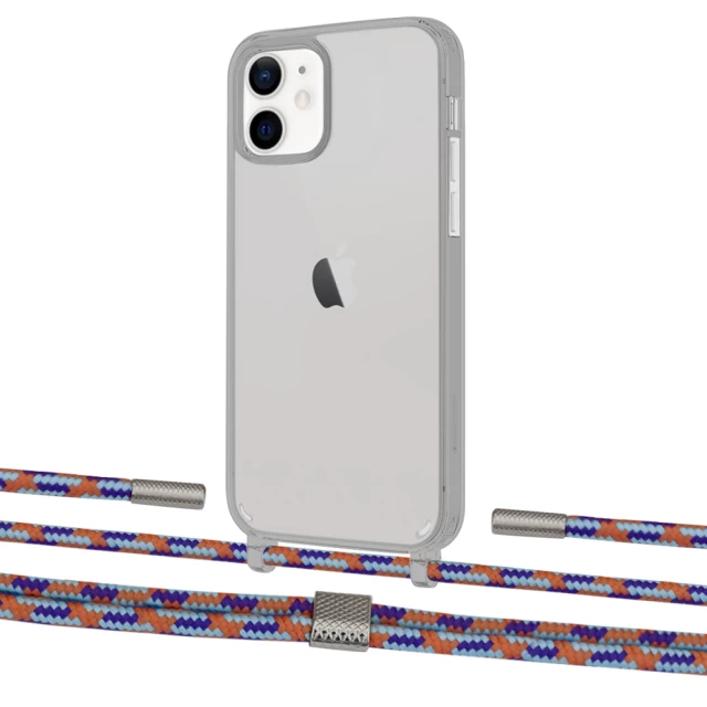 Чохол Upex Crossbody Protection Case для iPhone 12 mini Dark with Twine Blue Sunset and Fausset Silver (UP84261)