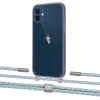 Чохол Upex Crossbody Protection Case для iPhone 12 | 12 Pro Dark with Twine Turquoise and Fausset Silver (UP84211)