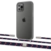 Чохол Upex Crossbody Protection Case для iPhone 12 | 12 Pro Dark with Twine Blue Marine and Fausset Silver (UP84212)