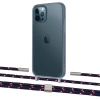 Чехол Upex Crossbody Protection Case для iPhone 12 | 12 Pro Dark with Twine Blue Marine and Fausset Silver (UP84212)