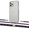 Чехол Upex Crossbody Protection Case для iPhone 12 | 12 Pro Dark with Twine Blue Marine and Fausset Silver (UP84212)