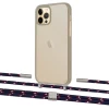 Чехол Upex Crossbody Protection Case для iPhone 12 | 12 Pro Dark with Twine Blue Marine and Fausset Silver (UP84212)