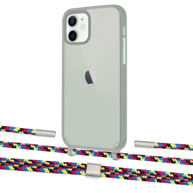 Чохол Upex Crossbody Protection Case для iPhone 12 mini Dark with Twine Critical Camouflage and Fausset Silver (UP84264)