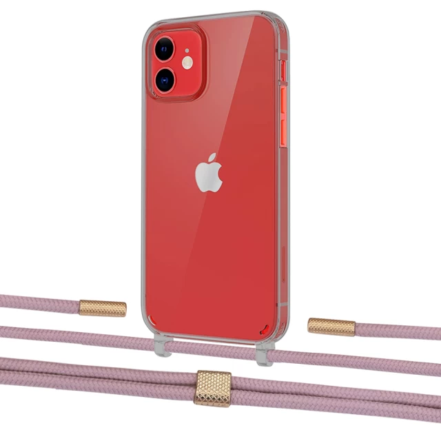 Чехол Upex Crossbody Protection Case для iPhone 12 mini Dark with Twine Rose Gold and Fausset Gold (UP84267)