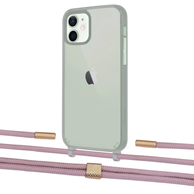 Чохол Upex Crossbody Protection Case для iPhone 12 mini Dark with Twine Rose Gold and Fausset Gold (UP84267)