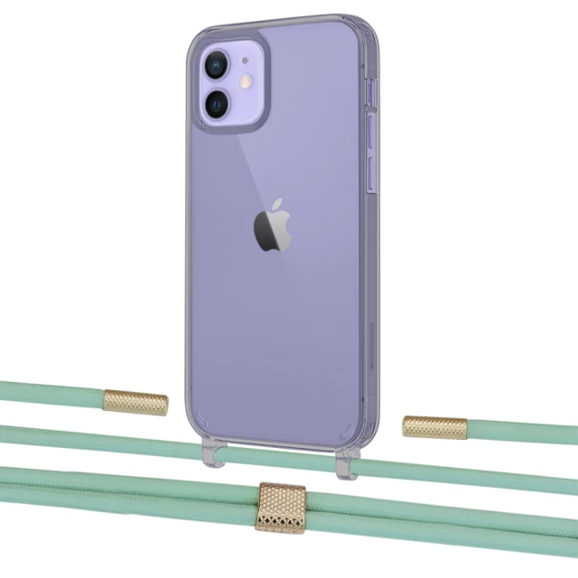 Чохол Upex Crossbody Protection Case для iPhone 12 mini Dark with Twine Pistachio and Fausset Gold (UP84272)