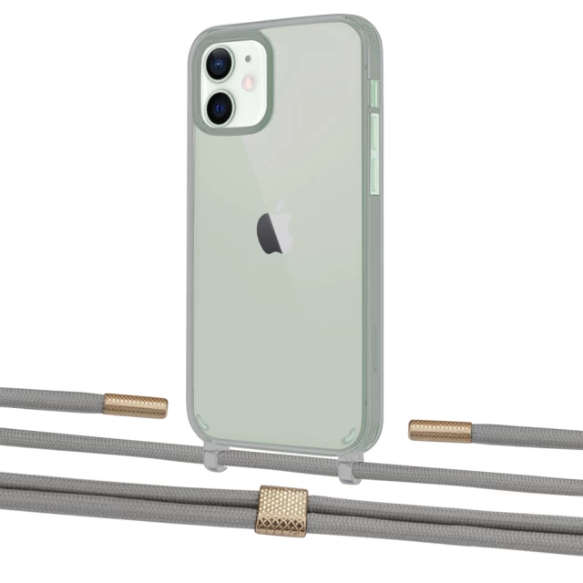 Чохол Upex Crossbody Protection Case для iPhone 12 mini Dark with Twine Gray and Fausset Gold (UP84273)