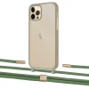 Чехол Upex Crossbody Protection Case для iPhone 12 | 12 Pro Dark with Twine Mint and Fausset Gold (UP84223)