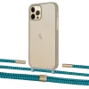 Чохол Upex Crossbody Protection Case для iPhone 12 | 12 Pro Dark with Twine Cyan and Fausset Gold (UP84225)