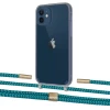 Чохол Upex Crossbody Protection Case для iPhone 12 mini Dark with Twine Cyan and Fausset Gold (UP84276)