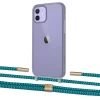 Чохол Upex Crossbody Protection Case для iPhone 12 mini Dark with Twine Cyan and Fausset Gold (UP84276)