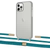 Чохол Upex Crossbody Protection Case для iPhone 12 | 12 Pro Dark with Twine Cyan and Fausset Gold (UP84225)