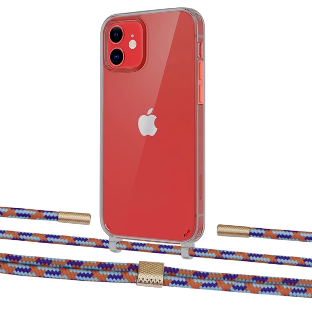 Чохол Upex Crossbody Protection Case для iPhone 12 mini Dark with Twine Blue Sunset and Fausset Gold (UP84278)