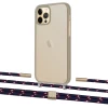 Чохол Upex Crossbody Protection Case для iPhone 12 | 12 Pro Dark with Twine Blue Marine and Fausset Gold (UP84229)