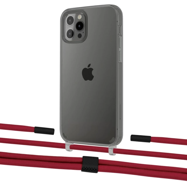 Чохол Upex Crossbody Protection Case для iPhone 12 Pro Max Dark with Twine Red and Fausset Matte Black (UP84286)