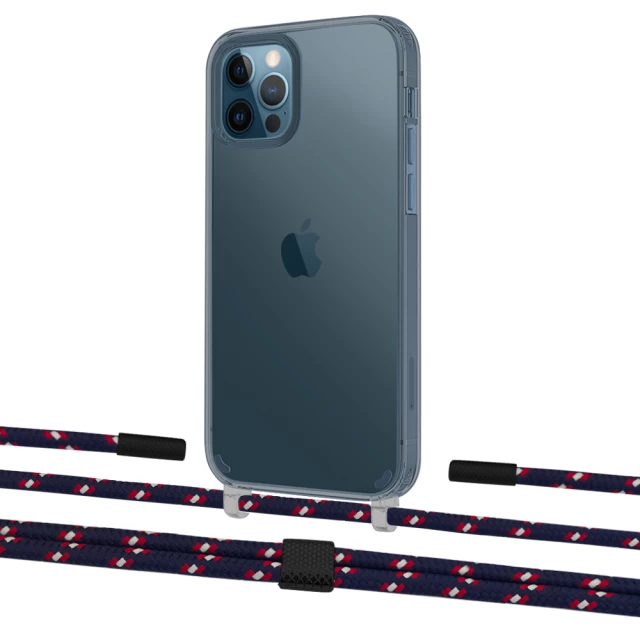Чехол Upex Crossbody Protection Case для iPhone 12 Pro Max Dark with Twine Blue Marine and Fausset Matte Black (UP84297)