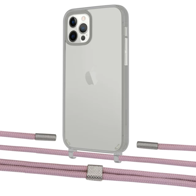 Чохол Upex Crossbody Protection Case для iPhone 12 Pro Max Dark with Twine Rose Gold and Fausset Silver (UP84301)