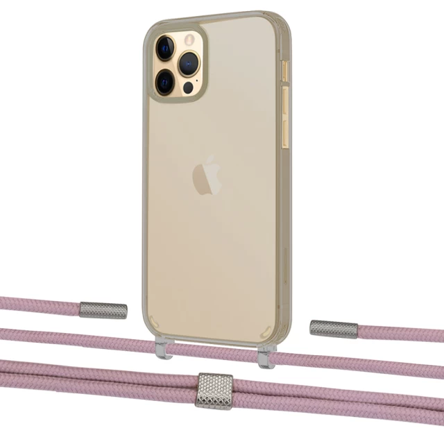 Чехол Upex Crossbody Protection Case для iPhone 12 Pro Max Dark with Twine Rose Gold and Fausset Silver (UP84301)