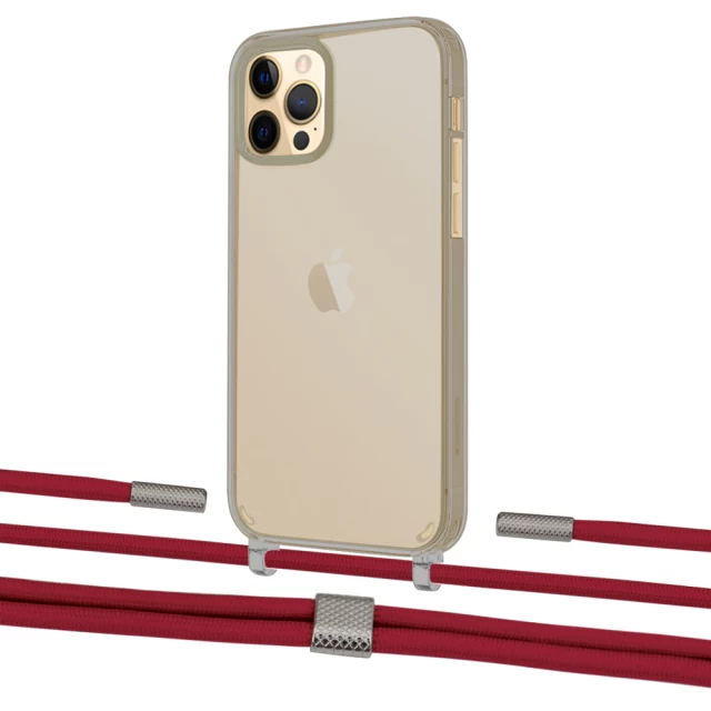 Чехол Upex Crossbody Protection Case для iPhone 12 Pro Max Dark with Twine Red and Fausset Silver (UP84303)