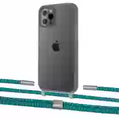 Чехол Upex Crossbody Protection Case для iPhone 12 Pro Max Dark with Twine Cyan and Fausset Silver (UP84310)