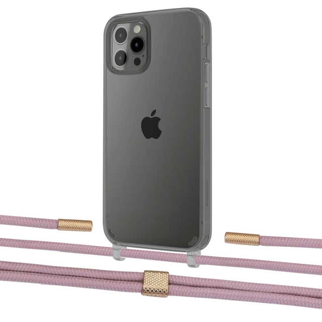 Чехол Upex Crossbody Protection Case для iPhone 12 Pro Max Dark with Twine Rose Gold and Fausset Gold (UP84318)