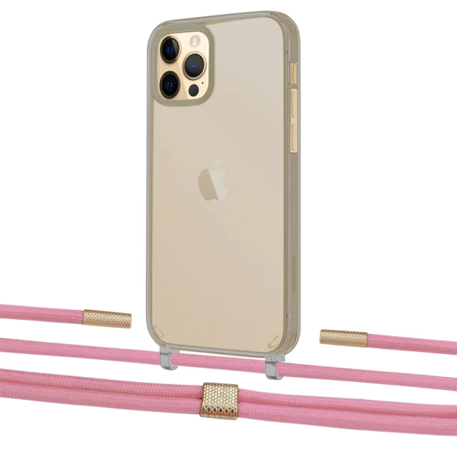 Чехол Upex Crossbody Protection Case для iPhone 12 Pro Max Dark with Twine Coral and Fausset Gold (UP84319)