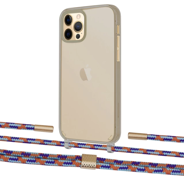 Чохол Upex Crossbody Protection Case для iPhone 12 Pro Max Dark with Twine Blue Sunset and Fausset Gold (UP84329)