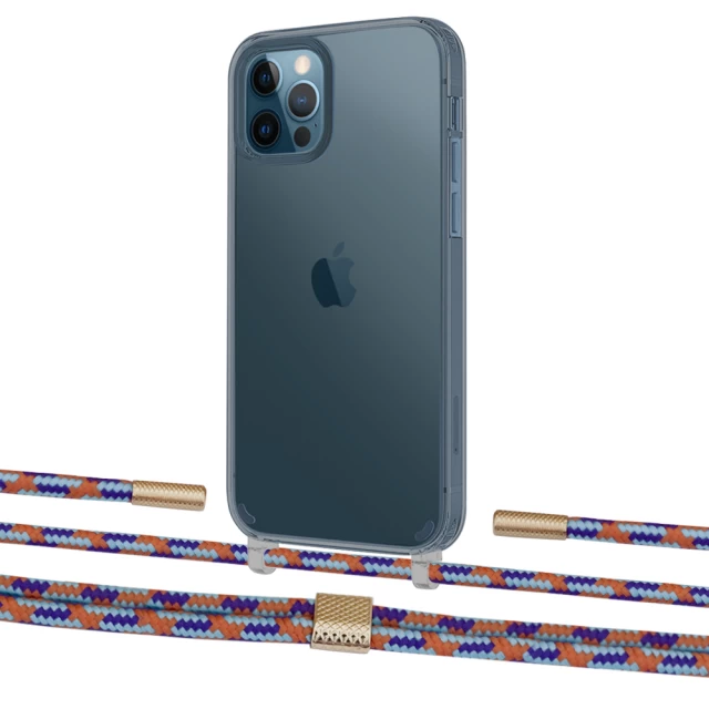 Чохол Upex Crossbody Protection Case для iPhone 12 Pro Max Dark with Twine Blue Sunset and Fausset Gold (UP84329)