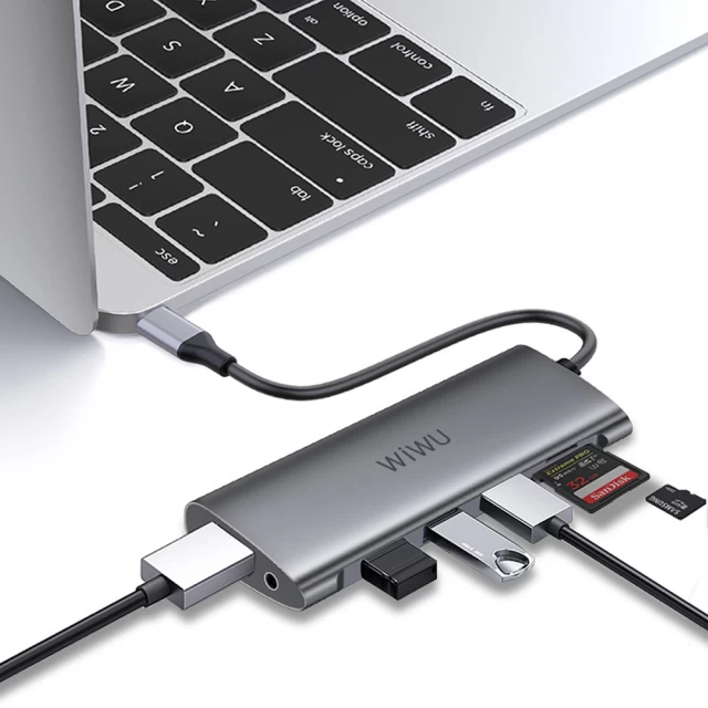 USB-хаб Wiwu Alpha 10 in 1 A11312H Grey