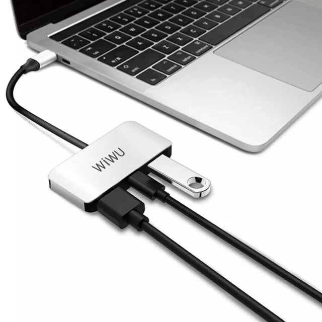 USB-хаб Wiwu Alpha 3 in 1 C2H Silver