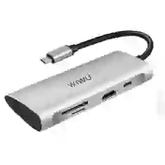 USB-хаб Wiwu Alpha 7 in 1 A731HP Silver 