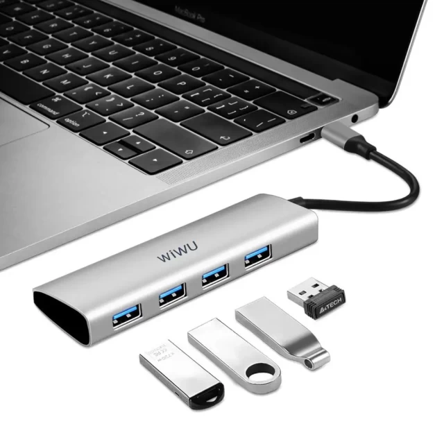USB-хаб Wiwu Alpha 4 in 1 A440 Silver