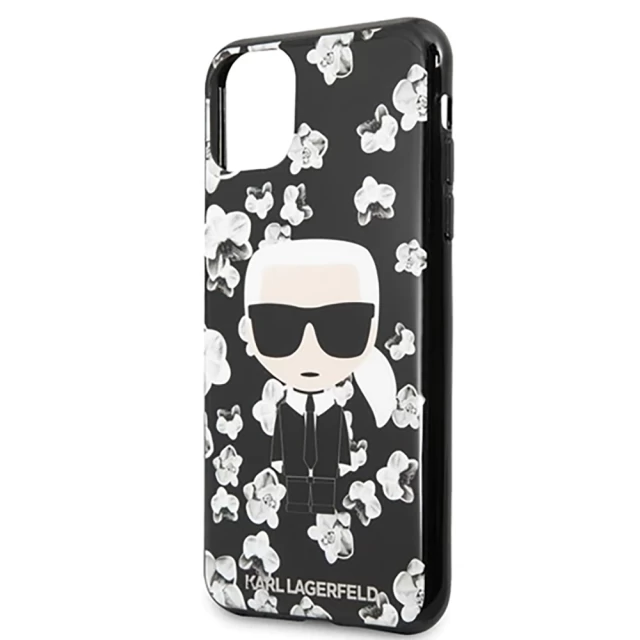 Чохол Karl Lagerfeld Flower Iconic Karl для iPhone 11 Pro Max Black (KLHCN65FLFBBK)