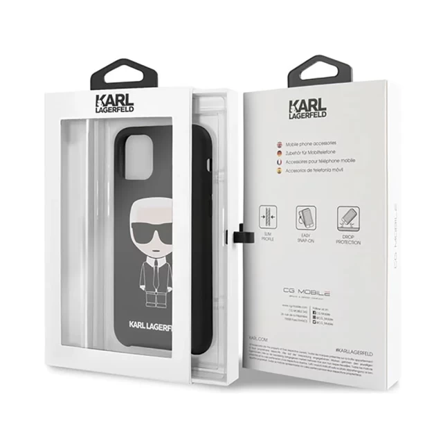 Чохол Karl Lagerfeld Silicone Iconic для iPhone 11 Pro Black (KLHCN58SLFKBK)