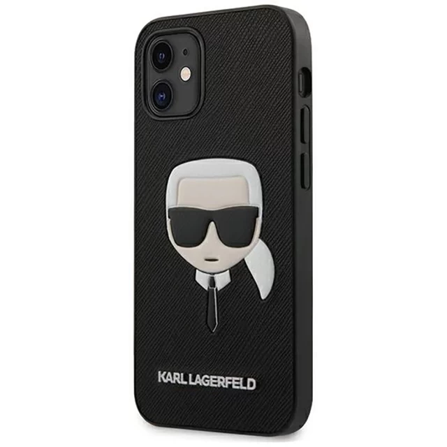 Чохол Karl Lagerfeld Saffiano Iconic Karl's Head для iPhone 12 | 12 Pro Black (KLHCP12MSAKHBK)