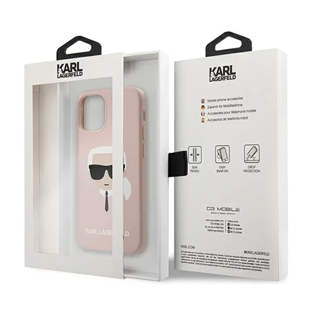 Чохол Karl Lagerfeld Karl's Head для iPhone 12 mini Pink (KLHCP12SSLKHLP)