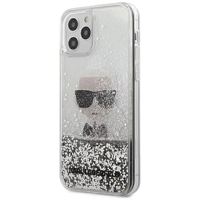 Чехол Karl Lagerfeld Iconic Liquid Glitter для iPhone 12 | 12 Pro Silver (KLHCP12MGLIKSL)