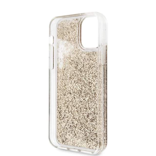 Чехол Karl Lagerfeld Liquid Glitter Karl and Choupette для iPhone 12 | 12 Pro Gold (KLHCP12MKCGLGO)