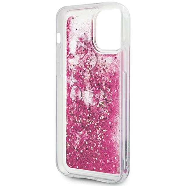 Чохол Karl Lagerfeld Liquid Glitter Charms Cover для iPhone 12 | 12 Pro Pink (KLHCP12MROPI)