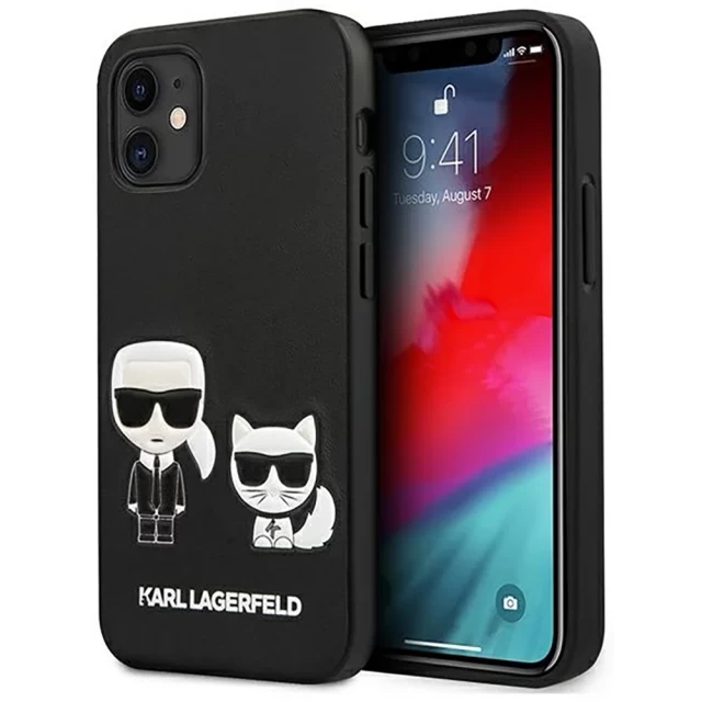 Чехол Karl Lagerfeld Iconic Karl and Choupette для iPhone 12 mini Black (KLHCP12SPCUSKCBK)