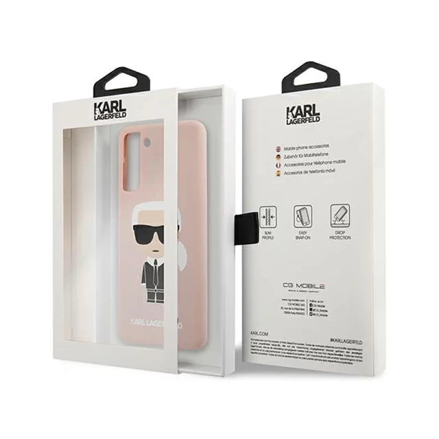 Чохол Karl Lagerfeld Silicone Iconic для Samsung Galaxy S21 Plus Pink (KLHCS21MSLFKPI)