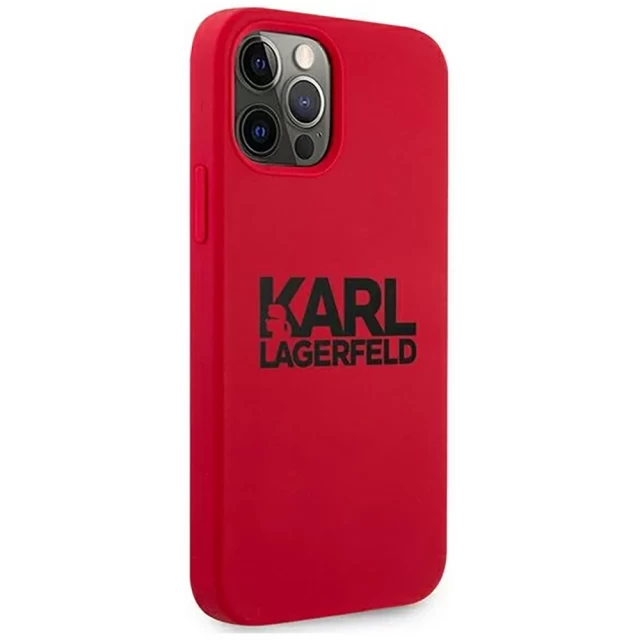 Чехол Karl Lagerfeld Silicone Stack Logo для iPhone 12 | 12 Pro Red (KLHCP12MSLKLRE)