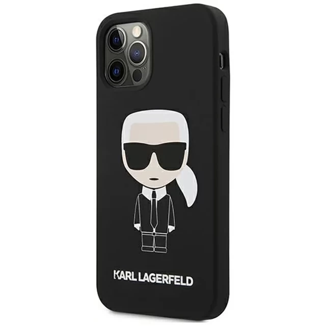 Чохол Karl Lagerfeld Silicone Iconic для iPhone 12 | 12 Pro Black (KLHCP12MSLFKBK)