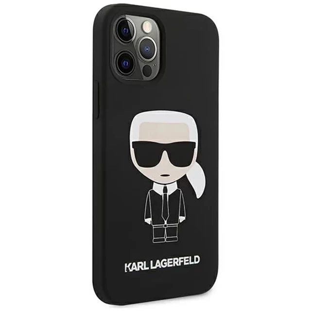 Чехол Karl Lagerfeld Silicone Iconic для iPhone 12 | 12 Pro Black (KLHCP12MSLFKBK)