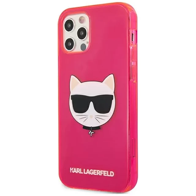 Чехол Karl Lagerfeld Glitter Choupette Fluo для iPhone 12 Pro Max Pink (KLHCP12LCHTRP)